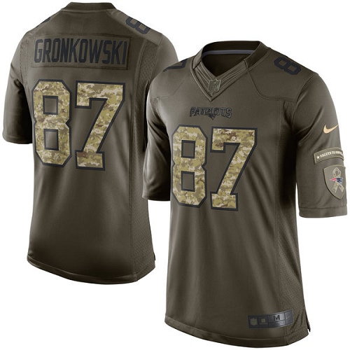 Nike Patriots #87 Rob Gronkowski Green Youth Stitched NFL Limited 2015 Salute to Service Jersey